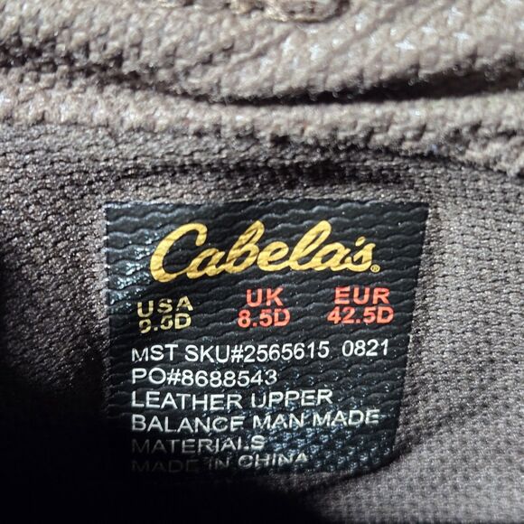 Cabelas Pinedale Mens Size 9.5D Square Toe Brown/Camo Leather Boots 2565615 - Picture 8 of 14